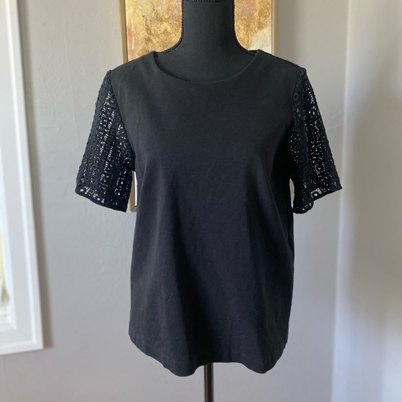 J. CREW Lace Sleeve Blouse - Picture 1 of 7